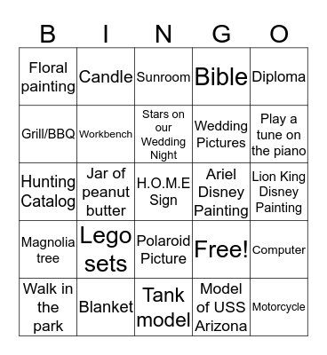 Let's Get Movin Bingo! Bingo Card