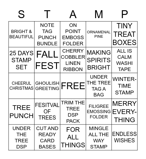 Holiday Bingo Card