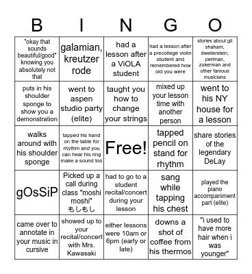 Kawasaki Studio Bingo by @qingyuviolin0 Bingo Card