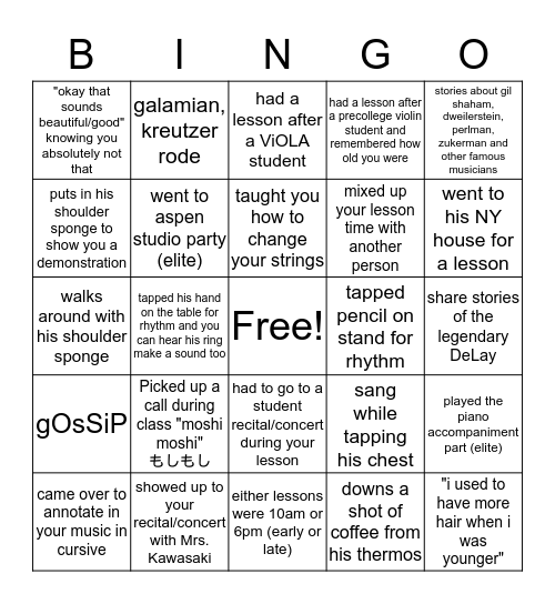 Kawasaki Studio Bingo by @qingyuviolin0 Bingo Card