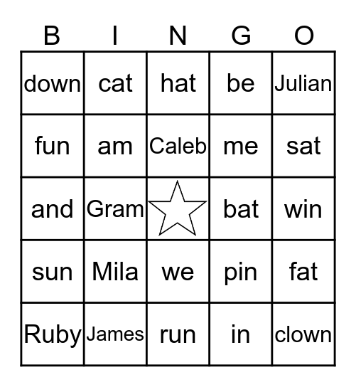 Ringo Bingo Card