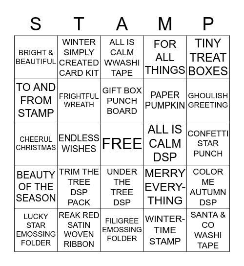 Holiday Bingo Card