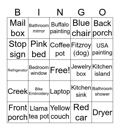 Walking Bingo! Bingo Card