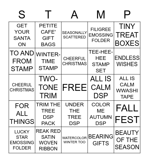 Holiday Bingo Card