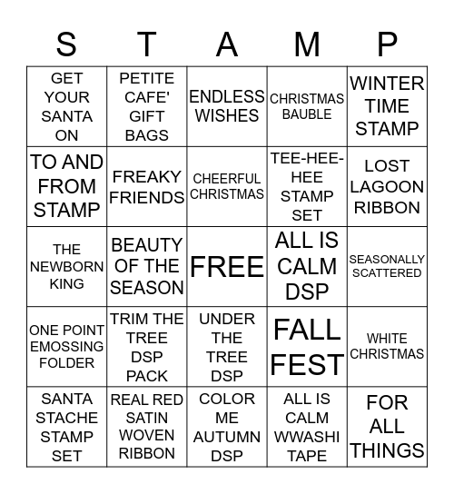 Holiday Bingo Card