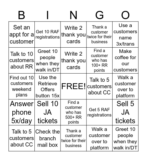 Teller Bingo Card