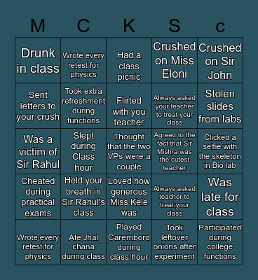 MCK BINGO Card
