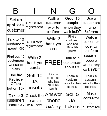 Teller Bingo Card