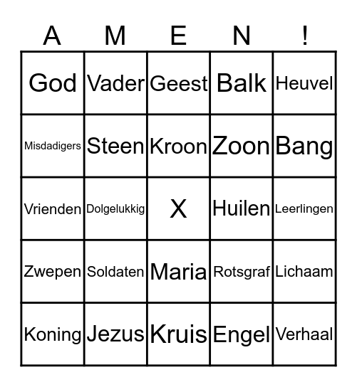 Paasverhaal BINGO Card