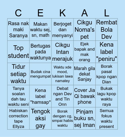 2 CEKAL❤ Bingo Card