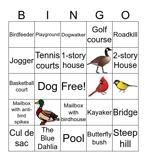 Forest Lakes Bingo Card