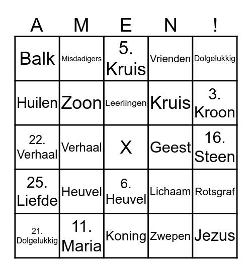 Paasverhaal BINGO Card