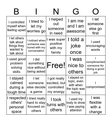 Social Bingo!! Bingo Card