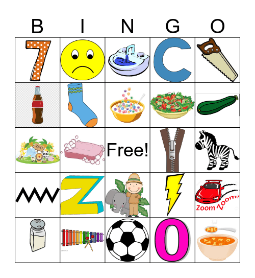 /s/ and /z/ Bingo Card