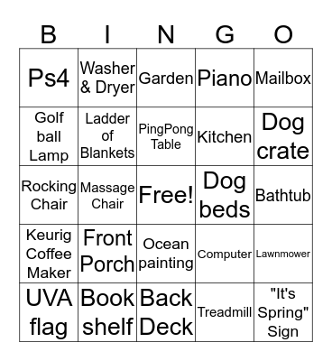 Walking Bingo -- Where to?! Bingo Card