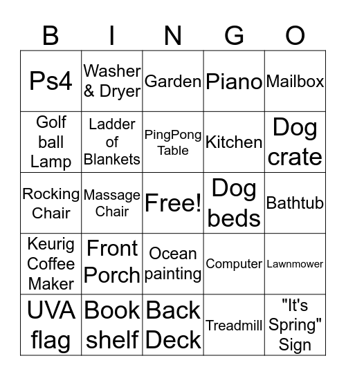 Walking Bingo -- Where to?! Bingo Card