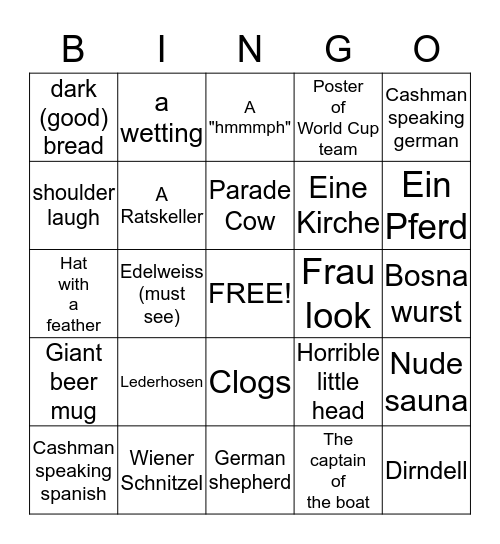 Cashcruise Bingo 2014 Bingo Card