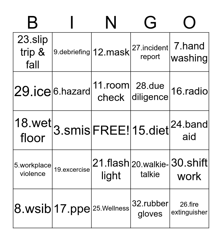 health-safety-bingo-card