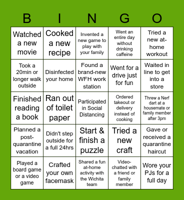 Wichita Work-from-Home Bingo! Bingo Card