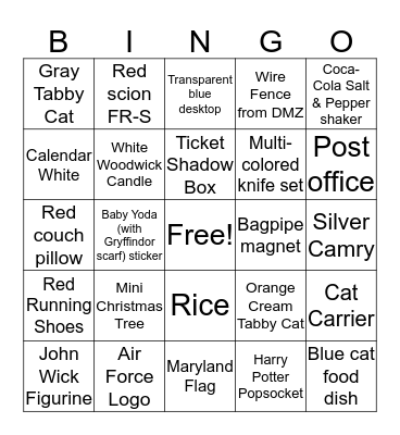 Home Away From Home Bingo Card