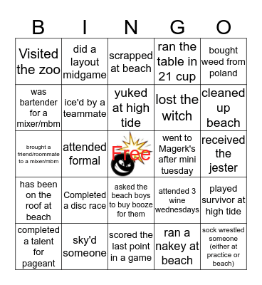 Big Fat Bingo Card