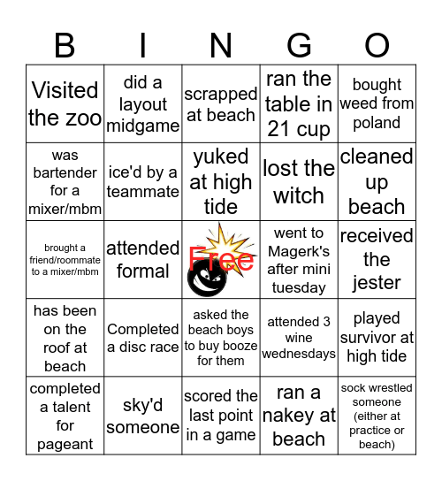 Big Fat Bingo Card