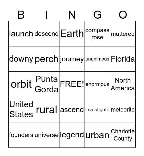 Unit 1 Weeks 1 and 2 and The World Bingo Card