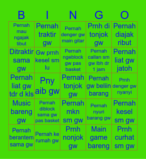 Bert’s Bingo Card