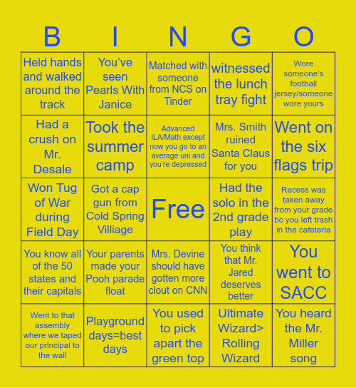 NCS Bingo Card
