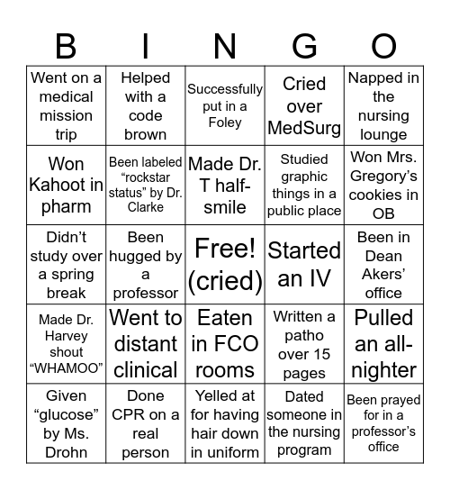 LUSON BINGO!!! Bingo Card