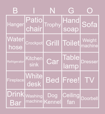 Home Bingo Card