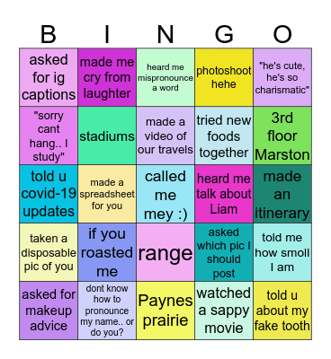 meikim Bingo Card