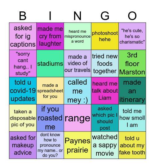 meikim Bingo Card