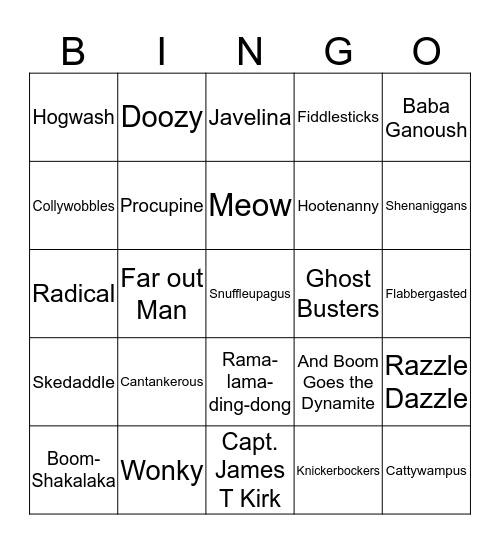 Word Craze BINGO Card