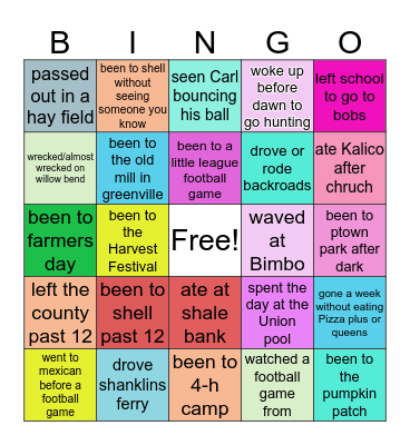 MOCO Bingo Card