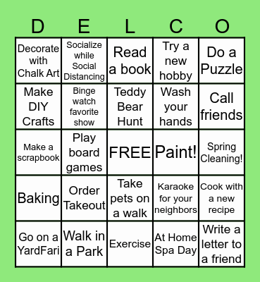 Delaware County Bingo! Bingo Card