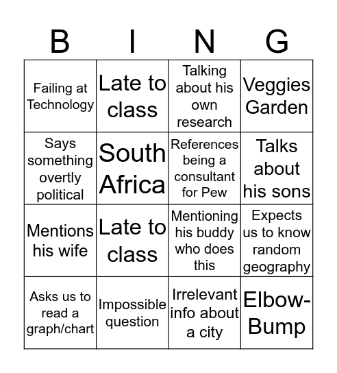 History is a Game Bingo Card