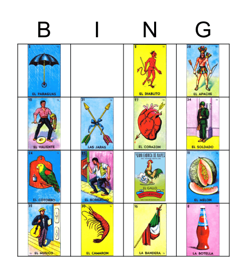 Loteria Bingo Card