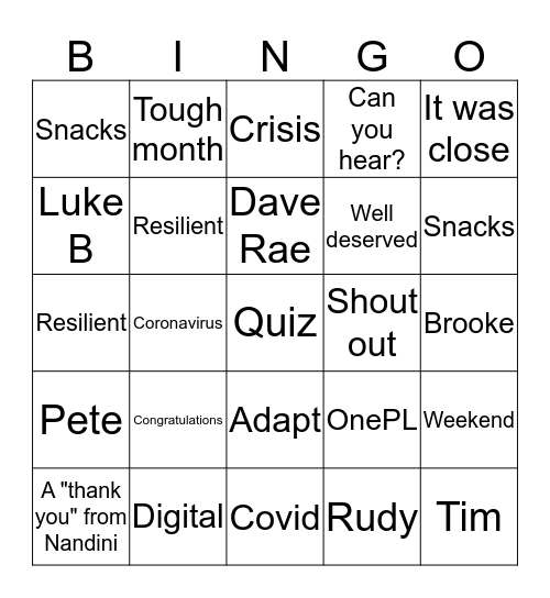 EOTM Bingo Card