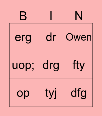 Untitled Bingowefw Bingo Card