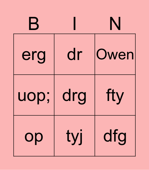Untitled Bingowefw Bingo Card