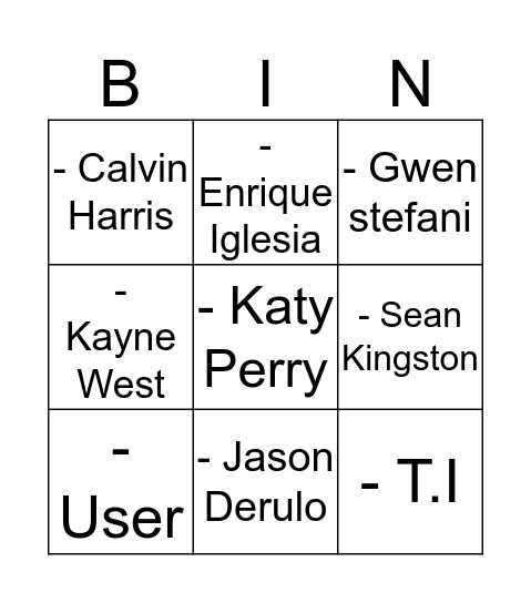 ZM Friday Jams Bingo Card