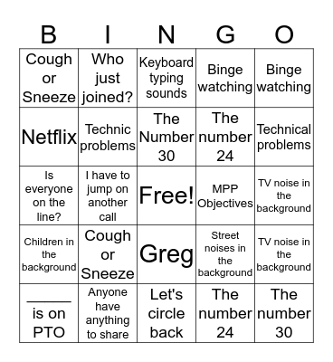 Remote Bingo Card