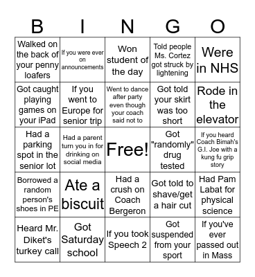EDW Bingo Card