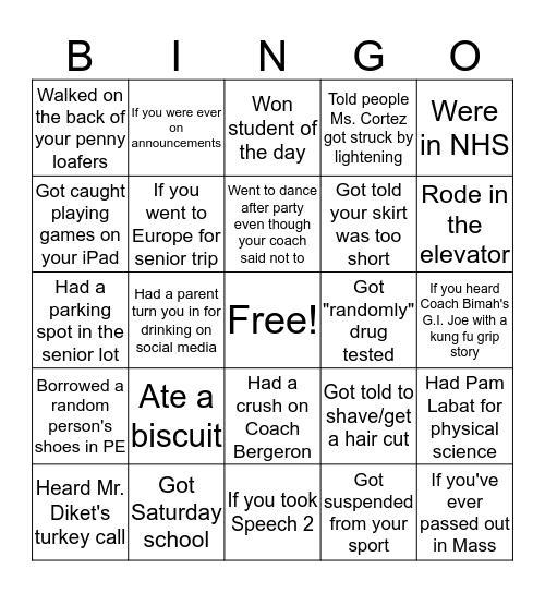 EDW Bingo Card