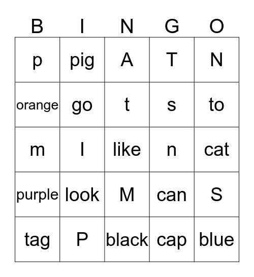 Week 1 Bingo Card