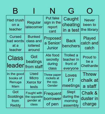 CHETHANITES Bingo Card