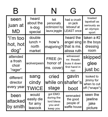 UAVM Bingo (c/o 2019) Bingo Card