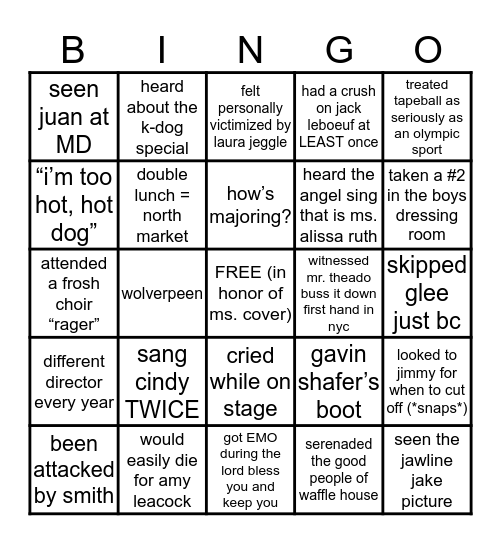 UAVM Bingo (c/o 2019) Bingo Card