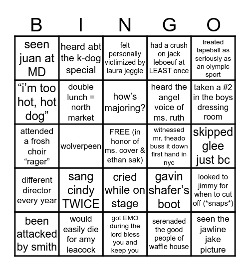 UAVM Bingo (c/o 2019) Bingo Card